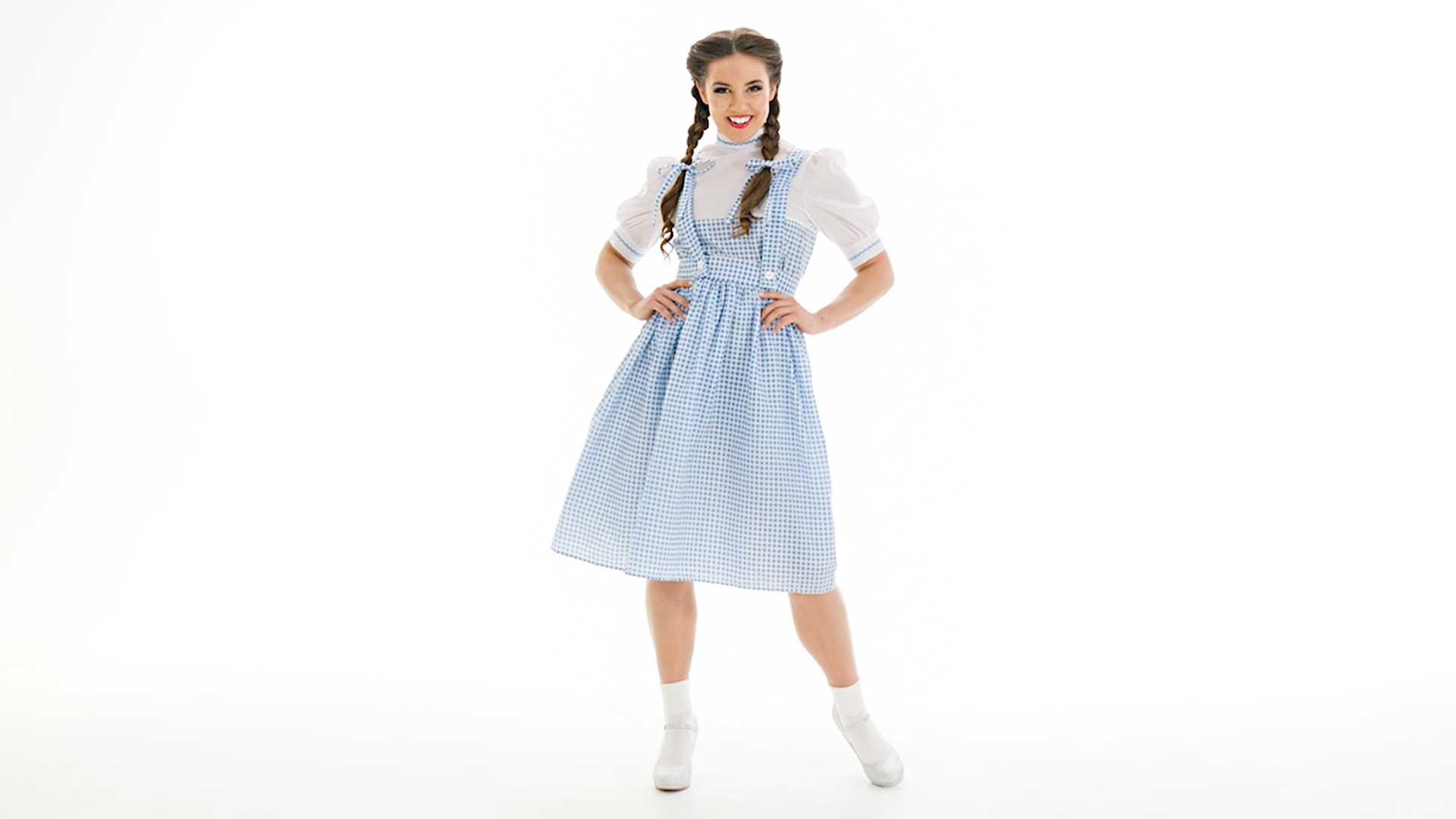 This Kansas Girl long dress costume adds a few more inches to this classic storybook look.